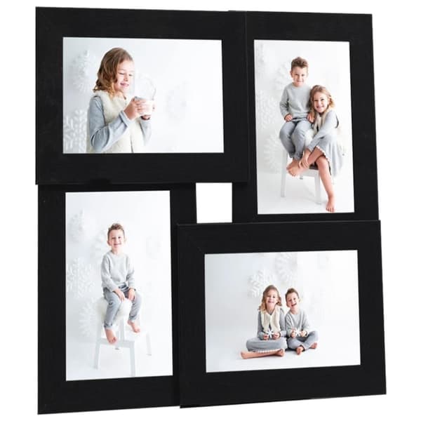vidaXL Fotorammekollasj for 4x(13x18 cm) bilde svart MDF