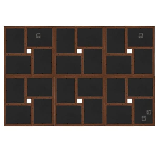 vidaXL Fotoram för 24x(10x15 cm) bilder mörkbrun MDF