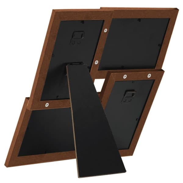 vidaXL Fotoram för 4x(10x15 cm) bilder mörkbrun MDF
