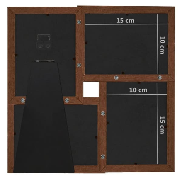 vidaXL Fotoram för 4x(10x15 cm) bilder mörkbrun MDF