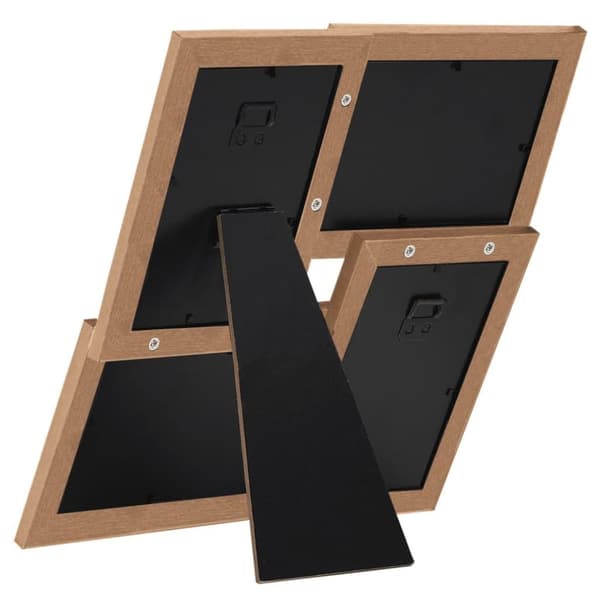 vidaXL Fotoram för 4x(10x15 cm) bilder ljusbrun MDF