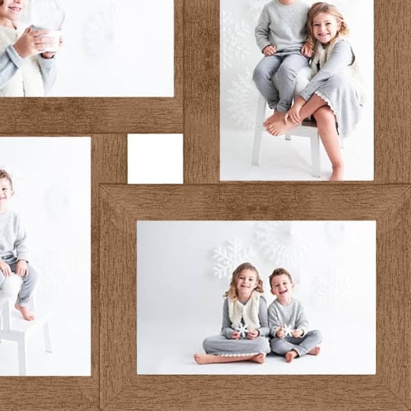 vidaXL Fotoram för 4x(13x18 cm) bilder ljusbrun MDF