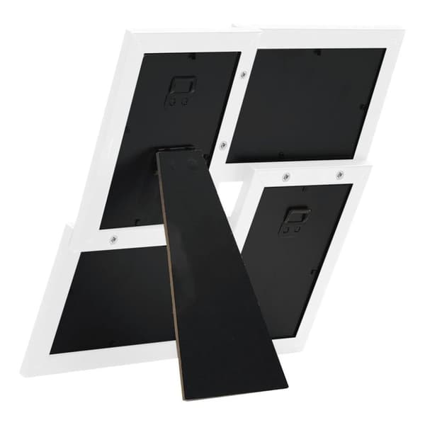 vidaXL Fotoram för 4x(13x18 cm) bilder vit MDF