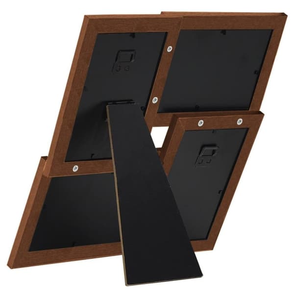 vidaXL Fotoram för 4x(13x18 cm) bilder mörkbrun MDF