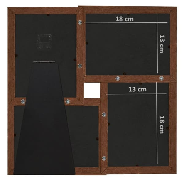 vidaXL Fotoram för 4x(13x18 cm) bilder mörkbrun MDF
