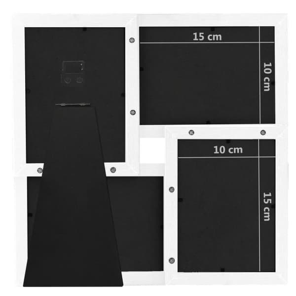 vidaXL Kollaasi valokuvakehys 4x(10x15 cm) kuville valkoinen MDF