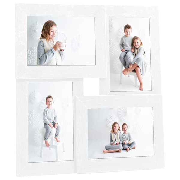 vidaXL billedramme til 4x(10x15 cm) billeder MDF hvid