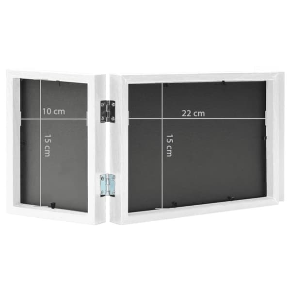 vidaXL Trefoldig fotorammekollasj hvit 22x15 cm+2x(10x15 cm)