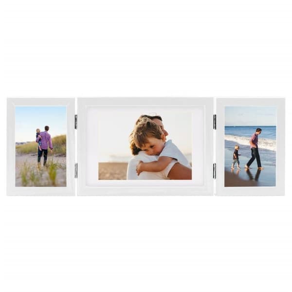 vidaXL Trefoldig fotorammekollasj hvit 22x15 cm+2x(10x15 cm)