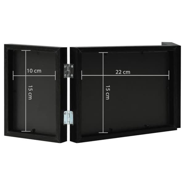vidaXL Tredelad fotoram svart 22x15 cm+2x(10x15 cm)