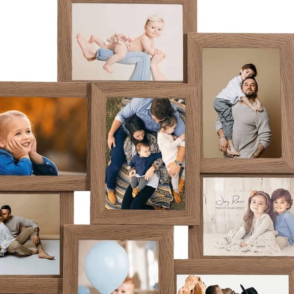 vidaXL Fotorammekollasj for 10x(10x15 cm) bilde lysebrun MDF