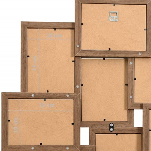 vidaXL Fotorammekollasj for 10x(10x15 cm) bilde lysebrun MDF