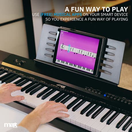 MAX KB6 Electronik Keyboard, Digitaltpiano, 88 anslagskänsliga tangenter