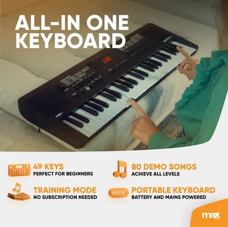 Max Rhapsody49 elektroniskt Keyboard med 49 tangenter
