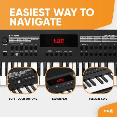 Max Rhapsody49 elektroniskt Keyboard med 49 tangenter