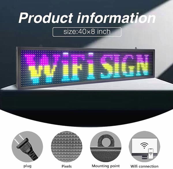 Programmerbar WiFi LED-skærm, 96x16 Pixels, Høj Lysstyrke,WIFI
