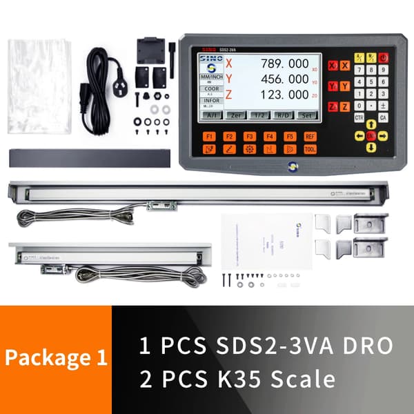 Digitalt avläsningssystem, 0,005mm upplösning, LCD-display, 2/3 axelalternativ,2-axlig DRO-kit