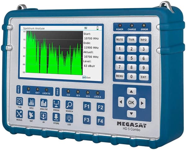 Signal Mätinstrument MegaSat HD 5 Combo mätning för satellit-, kabel- och markbunden TV (inklusive DVB-T2 HD)