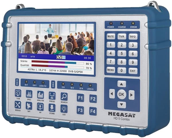 Signal Mätinstrument MegaSat HD 5 Combo mätning för satellit-, kabel- och markbunden TV (inklusive DVB-T2 HD)