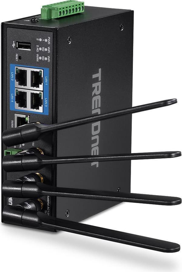 TRENDnet TI-W100 - Trådløs router - 4-ports switch - GigE - 802.11a/b/g/n/ac - dual band Sort