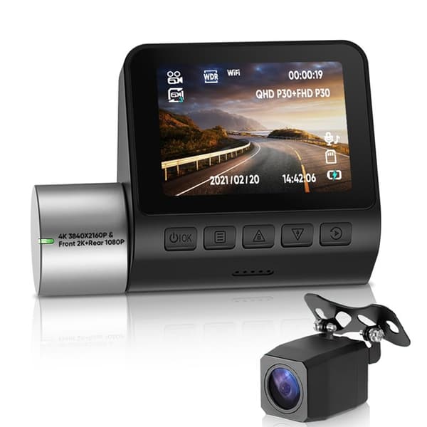 For- og bagkamera med WiFi-modul, avanceret videooptager videoCAR D400