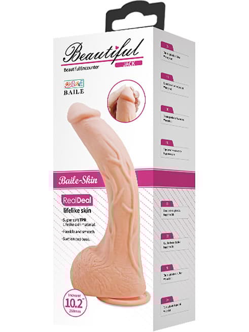 Beautiful Jack: Realistisk Dildo med Sugpropp, 27 cm
