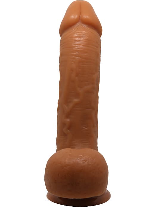 Beautiful Johnson: Realistisk Dildo med Sugpropp, 22 cm, mörk