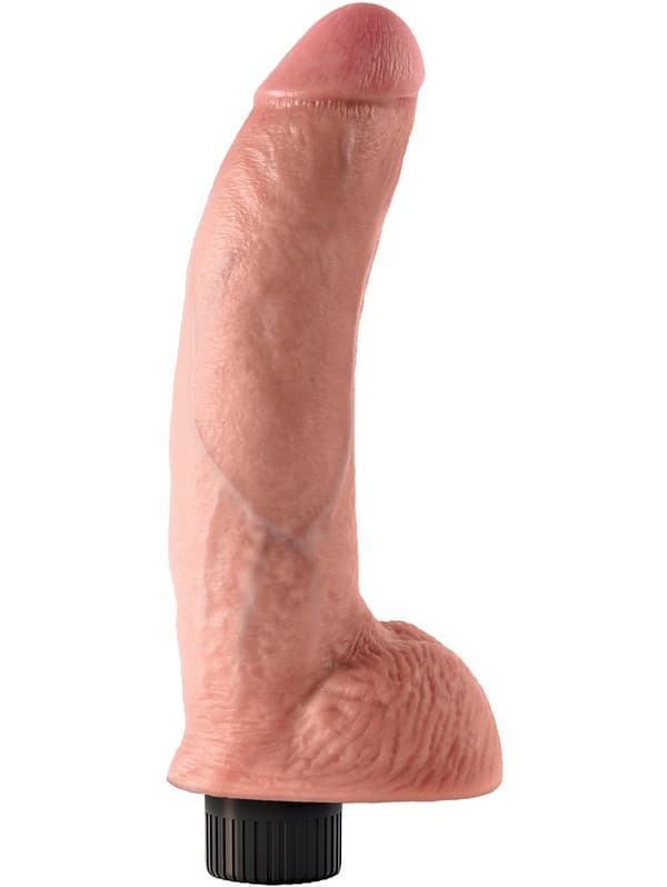 King Cock: Vibrating Cock with Balls, 23 cm