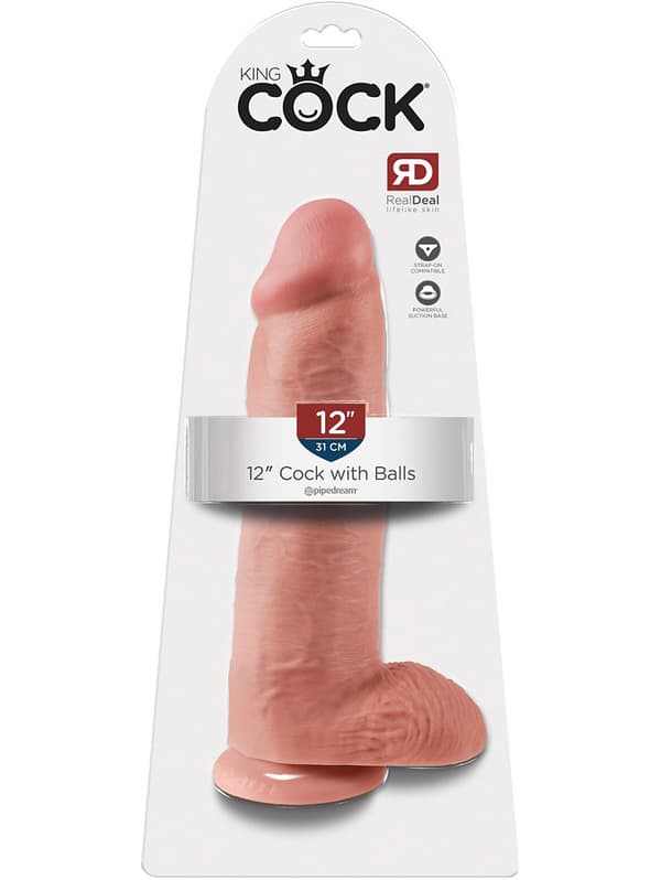 King Cock: Realistic Dildo with Balls, 31 cm