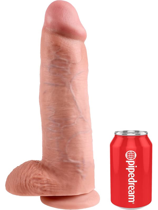 King Cock: Realistic Dildo with Balls, 31 cm Ljus