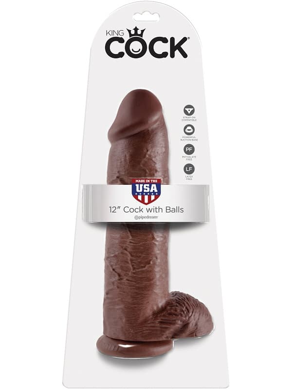King Cock: Realistic Dildo with Balls, 31 cm