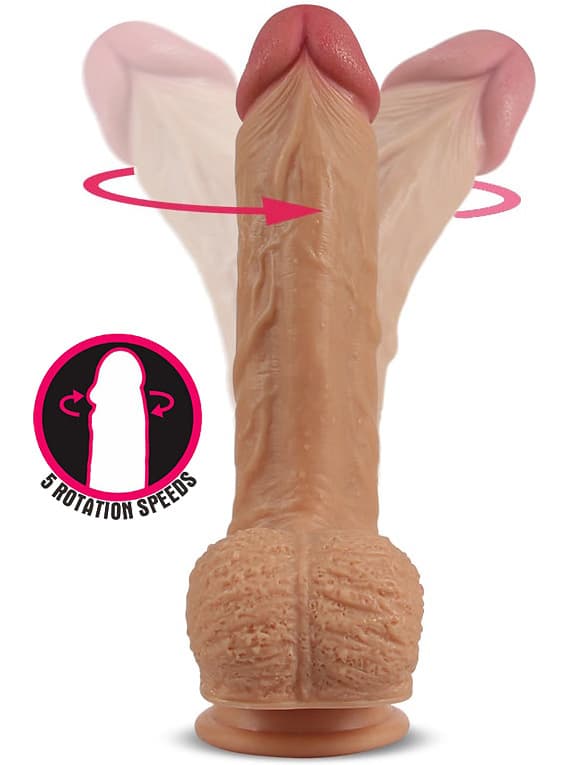 LoveToy: Liam, Silicone Rotating Cock with Vibration, 22 cm