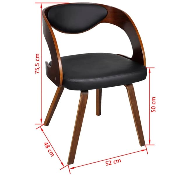 vidaXL Matstolar 2 st brun konstläder