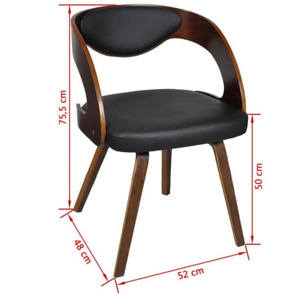 vidaXL Matstolar 6 st brun konstläder