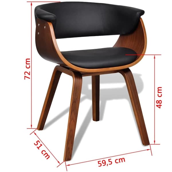 vidaXL Matstolar 2 st böjträ och konstläder