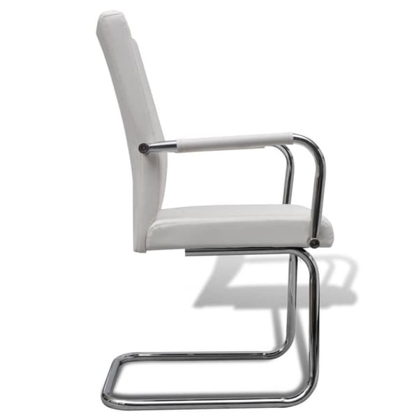 vidaXL spisebordsstole med cantilever 4 stk. kunstlæder hvid