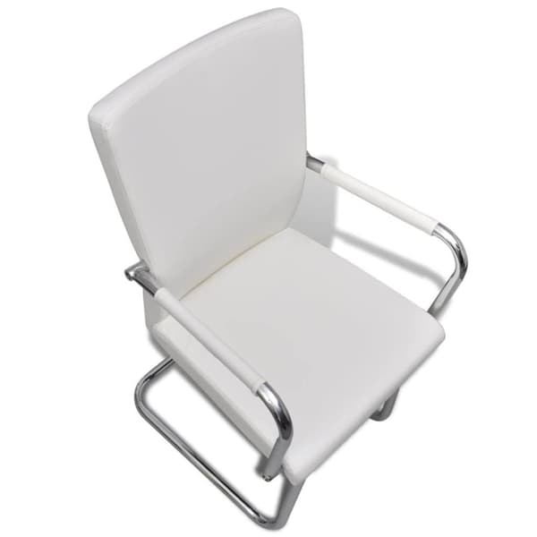 vidaXL spisebordsstole med cantilever 4 stk. kunstlæder hvid