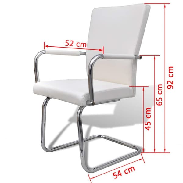 vidaXL spisebordsstole med cantilever 4 stk. kunstlæder hvid