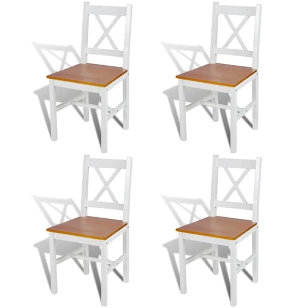 vidaXL spisebordsstole 4 stk. fyrretræ hvid