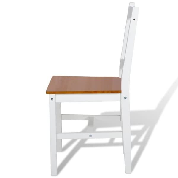 vidaXL Spisestoler 2 stk hvit furu