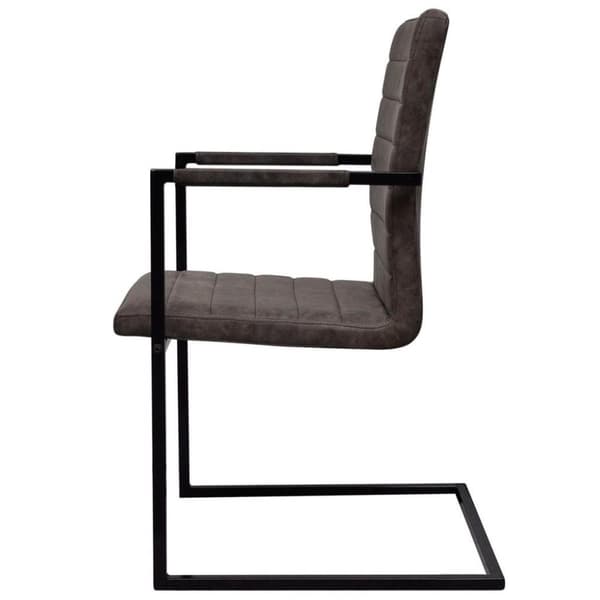vidaXL spisebordsstole med cantilever 2 stk. kunstlæder brun