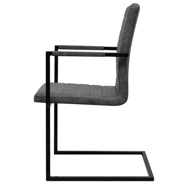 vidaXL spisebordsstole med cantilever 2 stk. kunstlæder grå