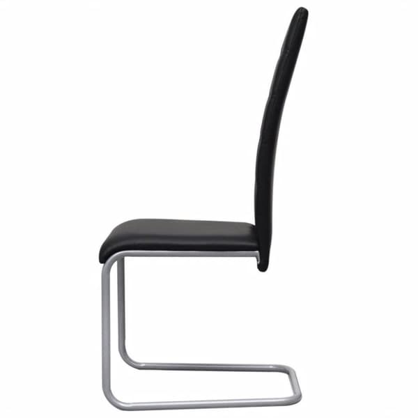 vidaXL spisebordsstole med cantilever 4 stk. kunstlæder sort