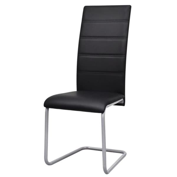 vidaXL spisebordsstole med cantilever 4 stk. kunstlæder sort