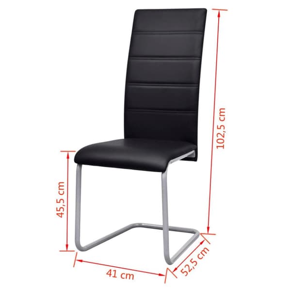 vidaXL spisebordsstole med cantilever 2 stk. kunstlæder sort