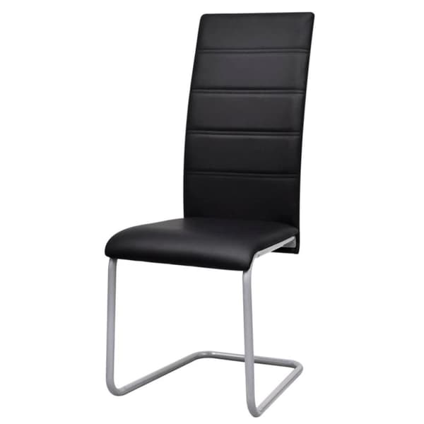 vidaXL spisebordsstole med cantilever 2 stk. kunstlæder sort