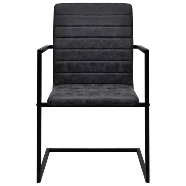 vidaXL spisebordsstole 2 stk. cantilever-design kunstlæder sort