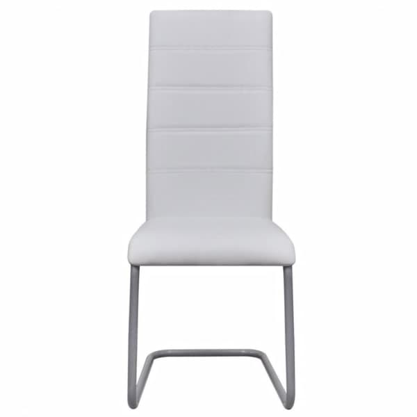 vidaXL spisebordsstole med cantilever 4 stk. kunstlæder hvid