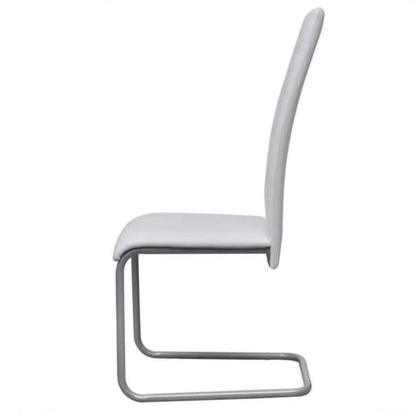 vidaXL spisebordsstole med cantilever 4 stk. kunstlæder hvid