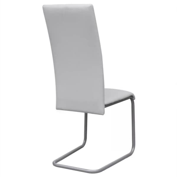 vidaXL spisebordsstole med cantilever 4 stk. kunstlæder hvid